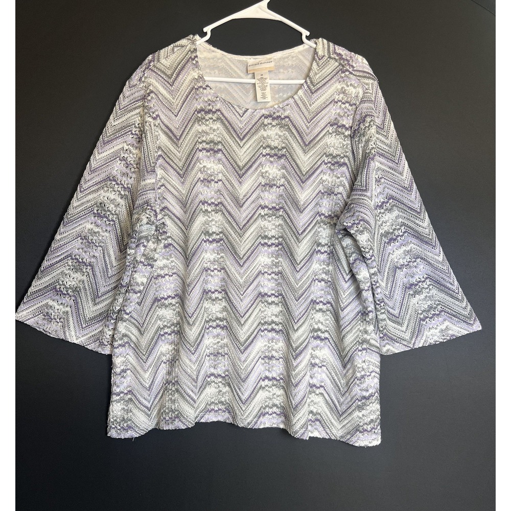 Alfred Dunner Multicolor Striped w Metallic Top Plus Sz 2X